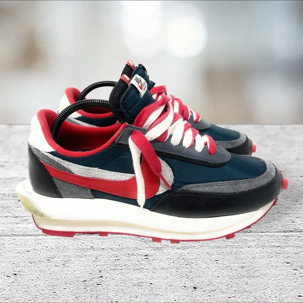 Nike LDWaffle Sacai Undercover Mens 9.5 Midnight Spruce Red DJ4877-300 Low Top